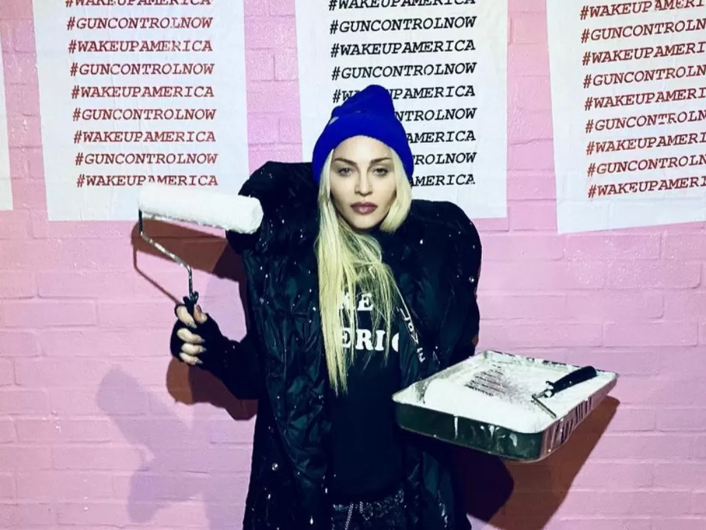 Madonna Berkampanye Soal Kontrol Senjata. (Instagram/@madonna)