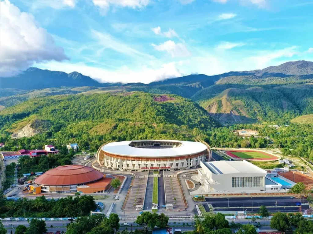Wajah baru dari stadion Papua, Istora Papua Bangkit. (photo/Instagram/@jokowi)