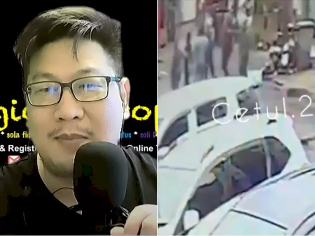 Kiri: Jozeph Paul Zhang (Youtube/Jozeph Paul Zhang) / Kanan: Cuplikan video diduga pengeroyokan anggota TNI dan Polri. (Instagram @cetul.22)