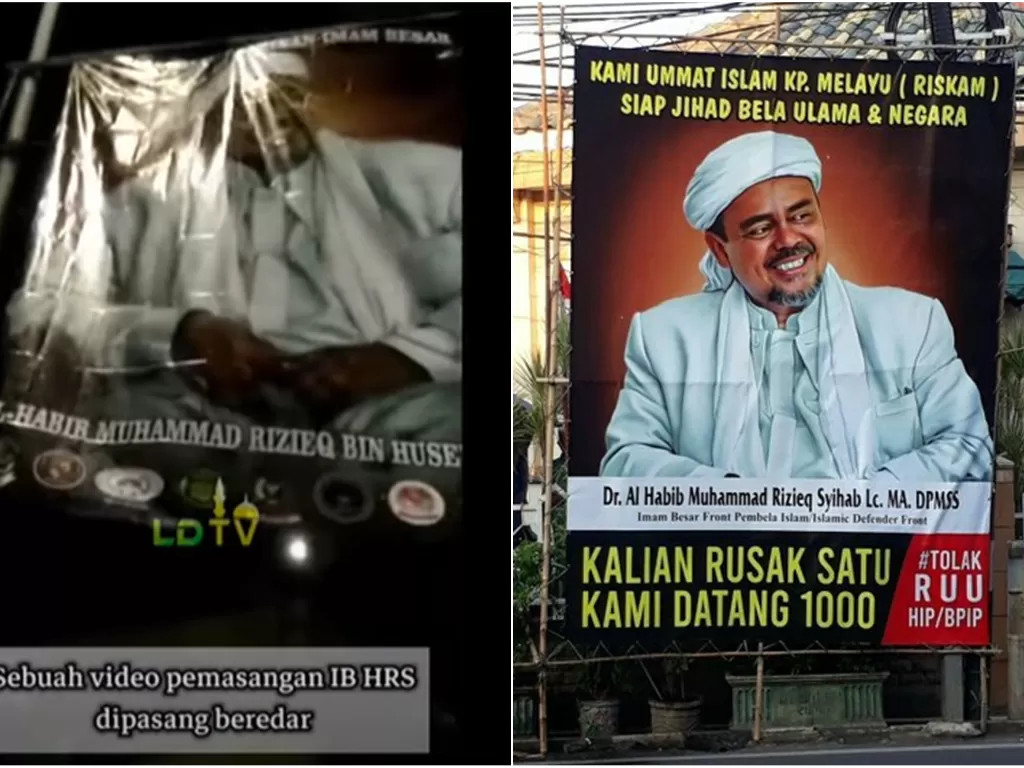 Baliho HRS di Bekasi. (YouTube)
