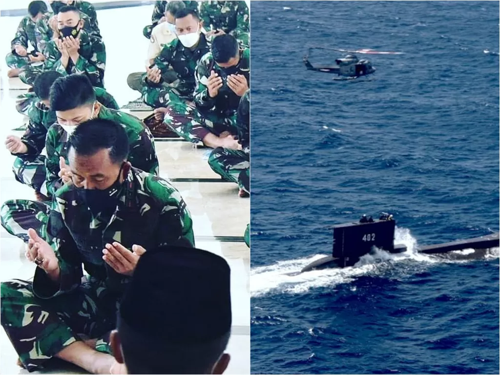 Prajurit Korps Marinir gelar doa bersama untuk keselamatan awak kapal selam KRI (Instagram/net2netnews)