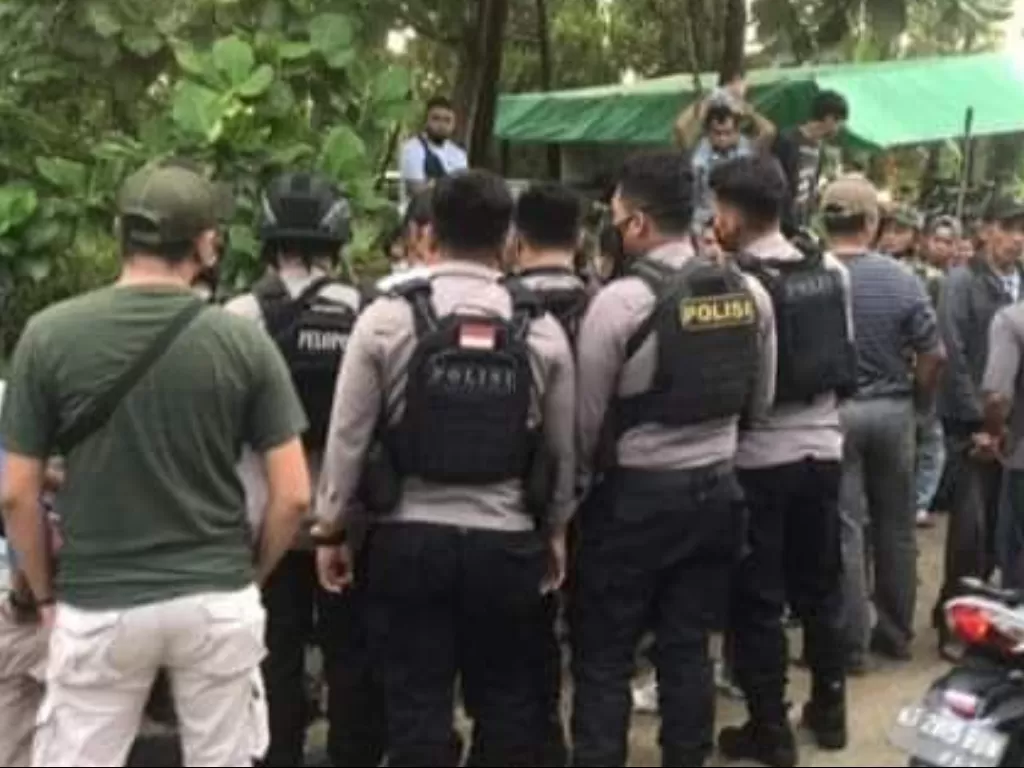Polisi mengamankan aksi pembacokan di Samarinda (ist)