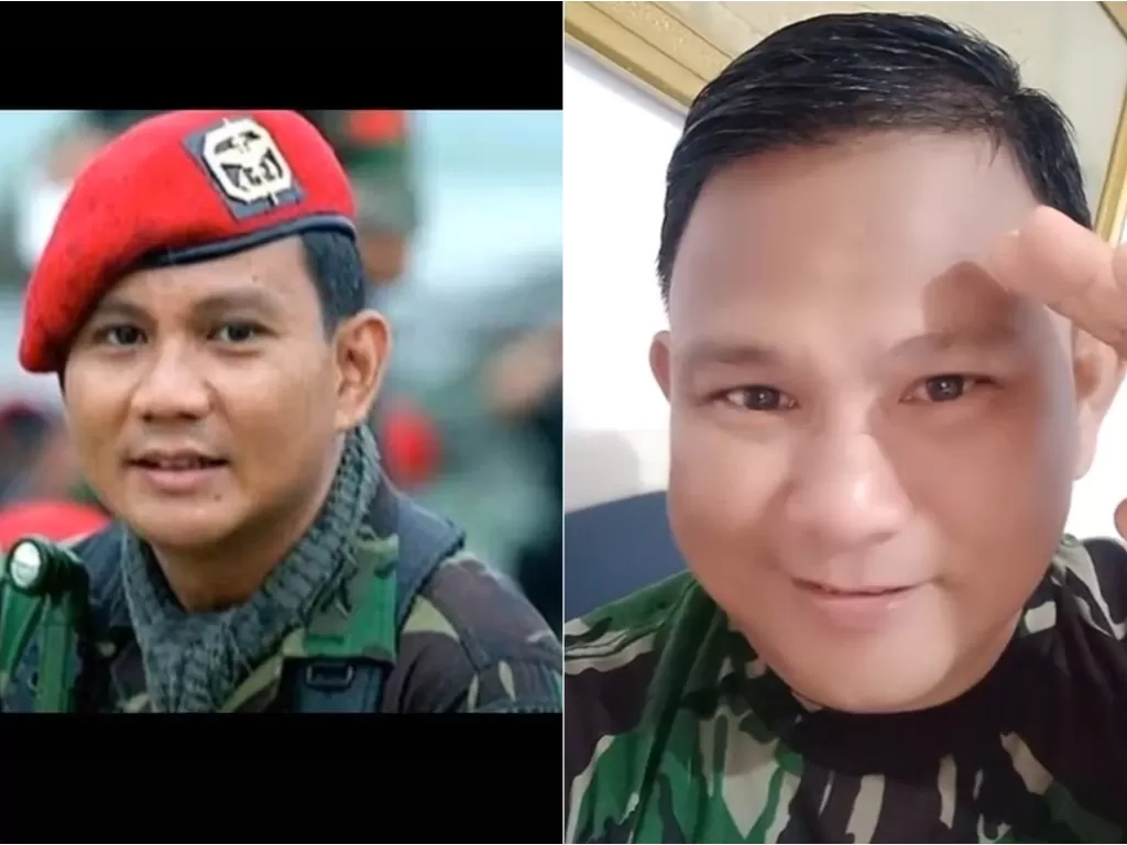 Pria mirip Prabowo. (TikTok)