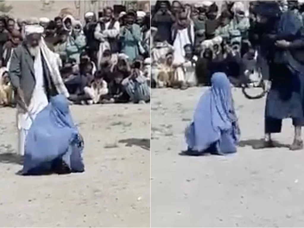 Wanita ini dicambuk oleh Taliban (Kabul Press)