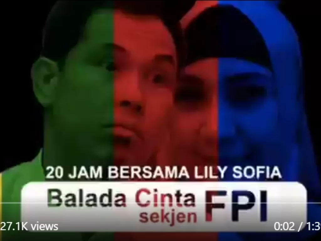 Screenshot video pria dan wanita yang diduga Munarman dan Lily Sofia (Twitter).