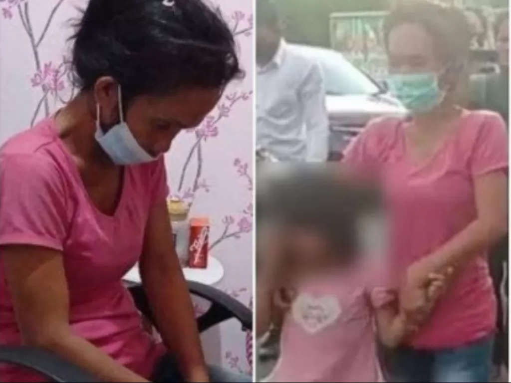 Suryani (46 tahun), wanita yang pukuli dan paksa cucunya jadi pengemis di Palembang. (Instagram @manaberita)
