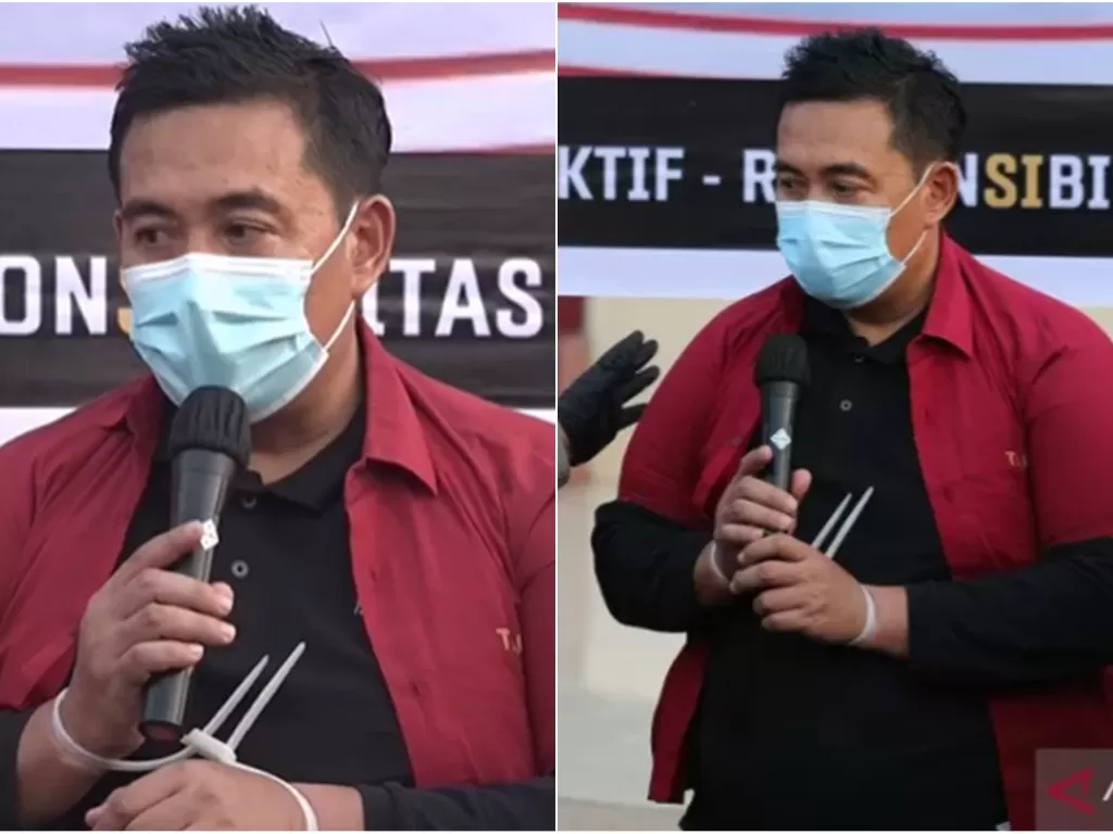 Picandi Mosko,  Plt Manajer Kimia Farma Cabang Medan, tersangka antigen bekas di Bandara Kualanamu, Medan. (Antara)