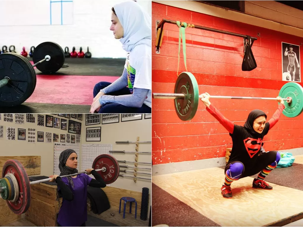 Kulsoom Abdullah, atlet wanita angkat besi berhijab (Instagram/asianamericanathletics/kbak76)