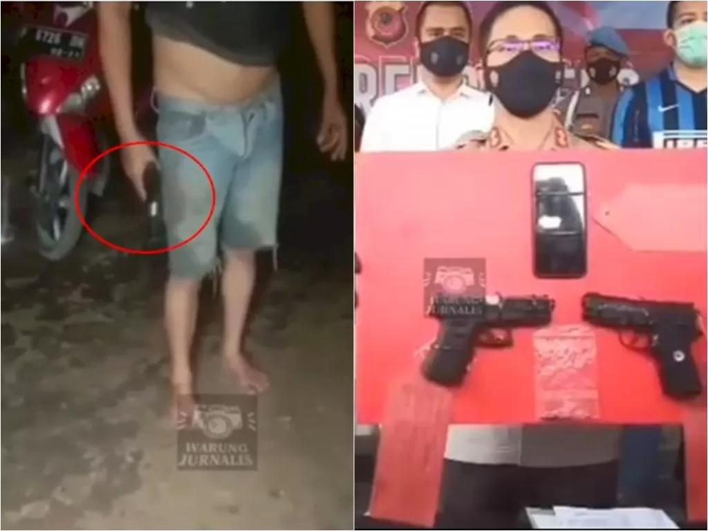 Customer koboi yang todong pistol ke kurir saat COD ditangkap Polres Bogor (Instagram/warung_jurnalis)