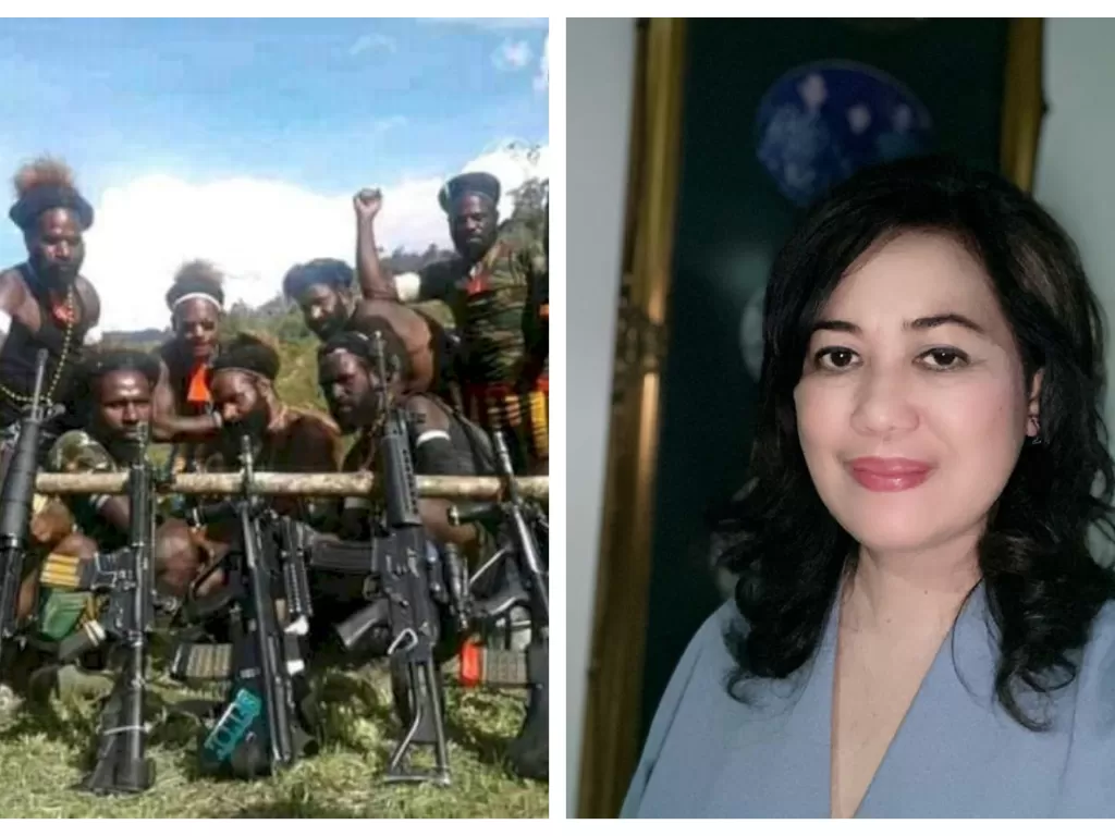 Kanan: KKB di Papua (Dok Istimewa; Kiri: Pengamat Militer dan Intelijen, Susaningtyas Nefo Handayani Kertopati (Dok Instimewa)
