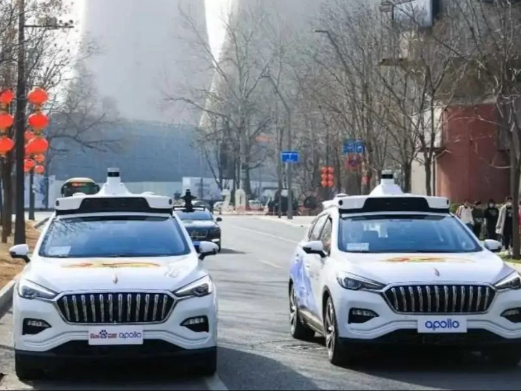 Tampilan taksi otonom di Tiongkok milik Baidu. (photo/Dok. Motor1)
