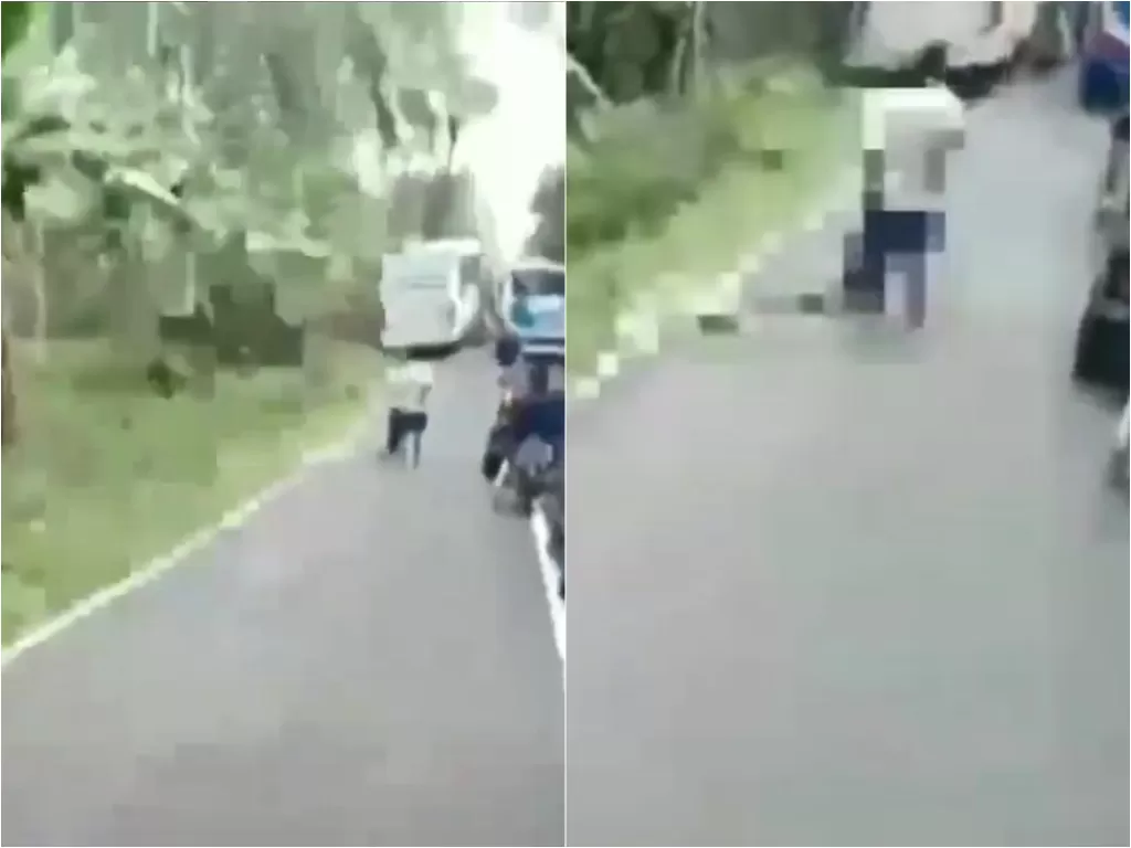 Ibu dan anak tertabrak bus Sinar Jaya di Pemalang (Instagram/andreli48)
