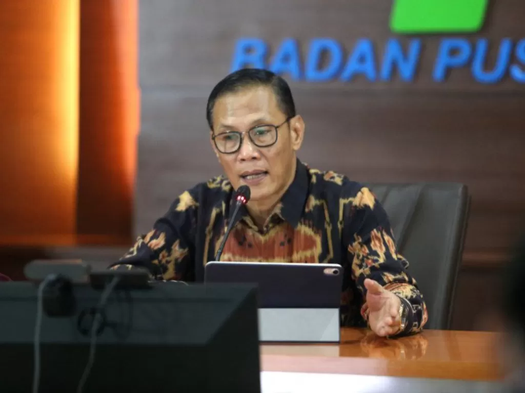 Kepala BPS Suhariyanto dalam jumpa pers virtual di Jakarta, Rabu (5/5/2021) ANTARA/HO-Humas BPS
