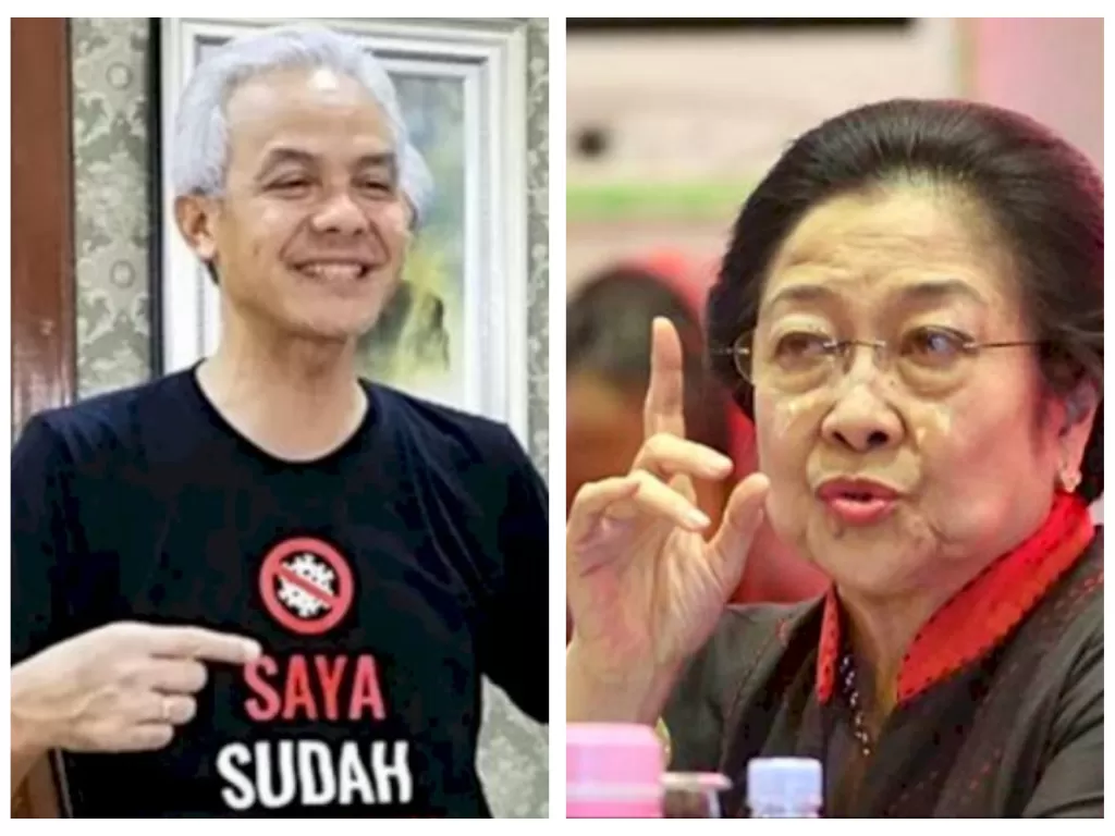 Kolase foto Gubernur Jawa Tengah Ganjar Pranowo dan Ketum PDIP Megawati Soekarnoputri. (Dokumentasi Humas Jateng dan Istimewa)