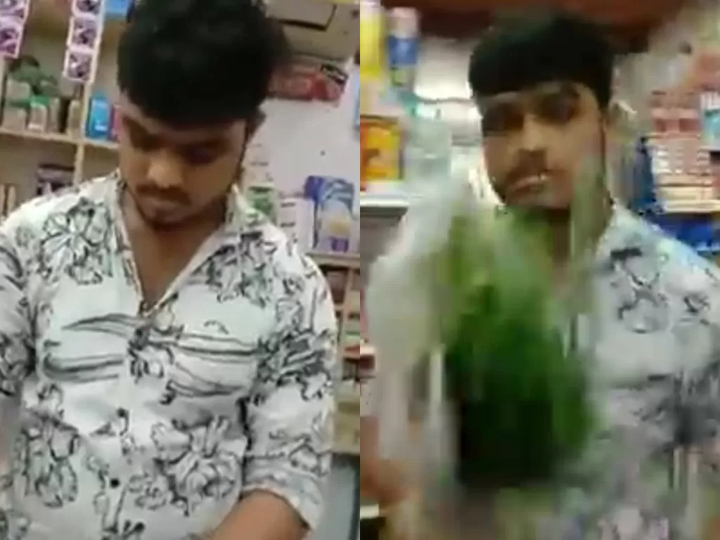 Sebuah video yang memperlihatkan seorang pemilik toko memukul pelanggannya. (Photo/Facebook/Info Roadblock JPJ/POLIS)