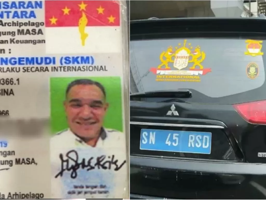 Kartu pengenal dan mobil yang dikendarai Rusdi Karepesina (Istimewa)