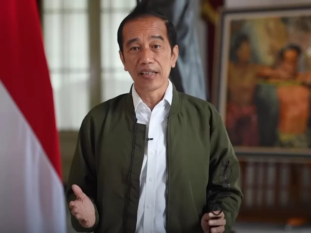 Presiden Jokowi saat menyampaikan sambutan soal babi panggang (bipang) Ambawang. (Youtube)