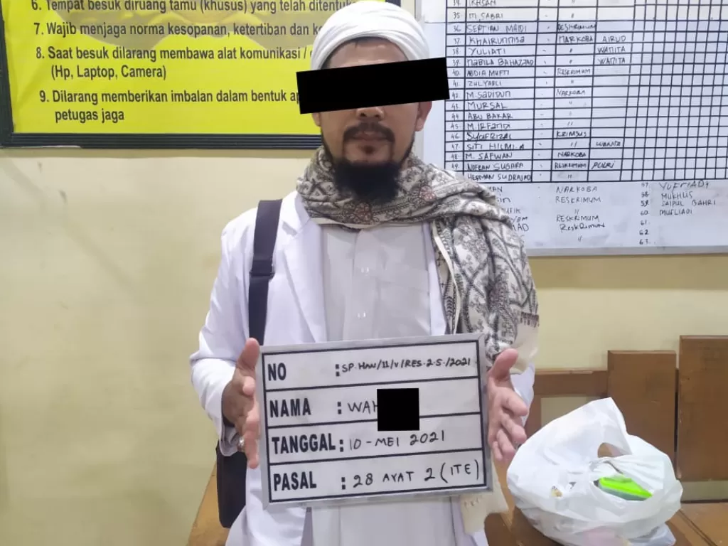 Pelaku provokatif ajakan terorbos pos penyekatan mudik. (Dok Humas Polda Aceh)