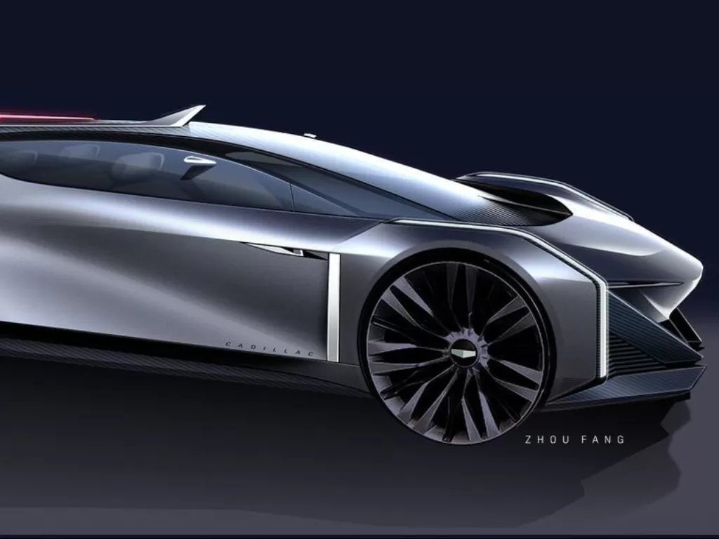 Tampilan rendering desian futuristik produk Cadillac. (photo/Instagram/@generalmotorsdesign)