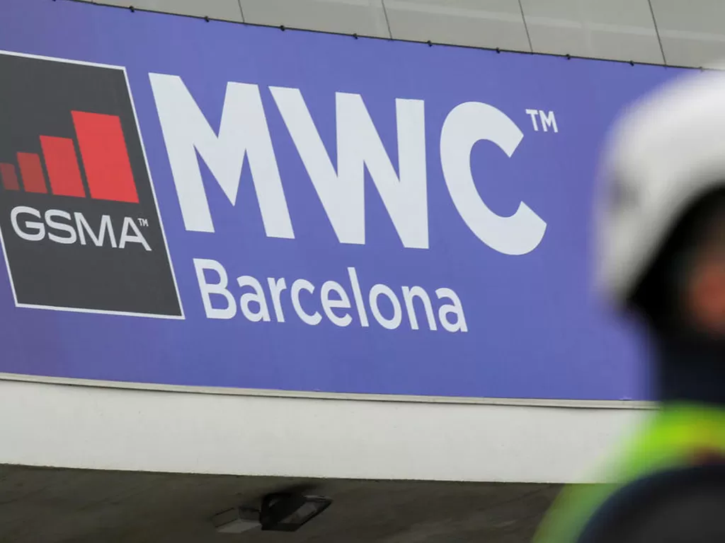 Tampilan logo MWC Barcelona yang digelar oleh GSMA (photo/REUTERS/File Photo)