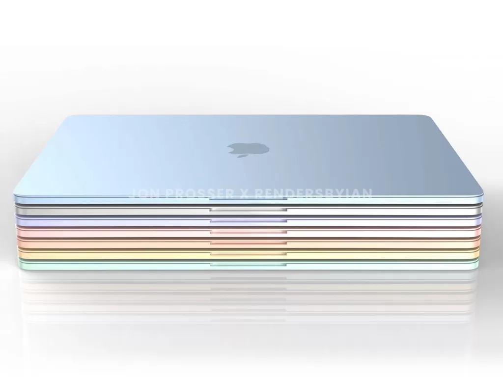 Tampilan render MacBook Air dengan varian warna yang lebih beragam (photo/Jon Prosser/Rendersbyian)