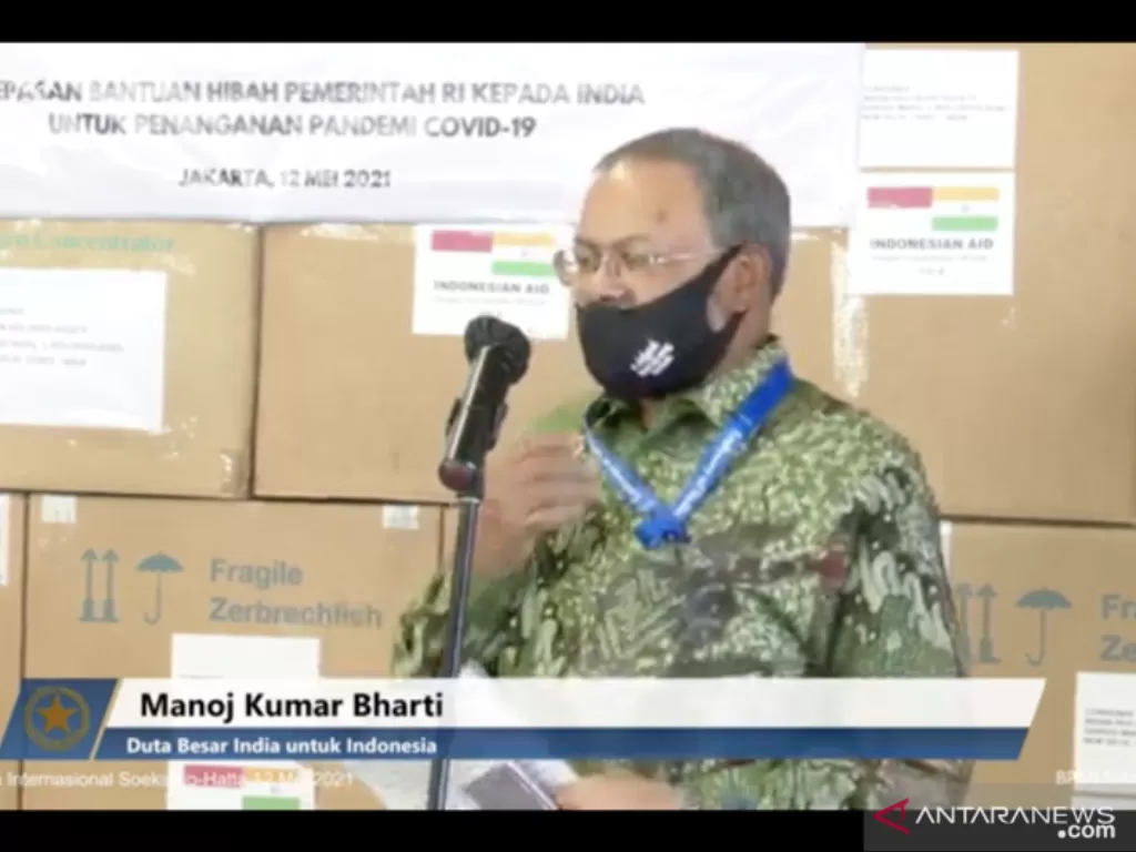 Duta Besar India untuk Indonesia, Manoj Kumar Bharti (ANTARA/Aria Cindyara)