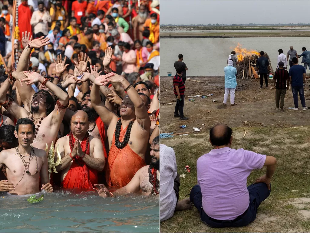 Perbandingan Sungai Gangga dulu dan sekarang (photo/REUTERS/Anushree Fadnavis/Danish Siddiqui)