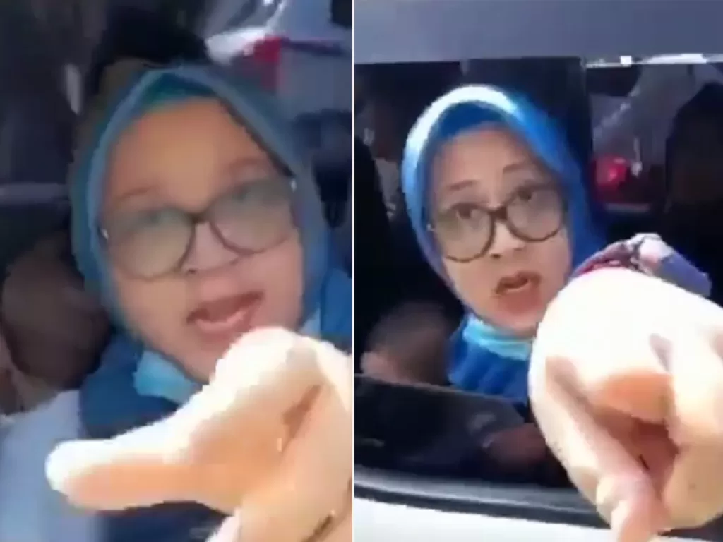 Penumpang wanita ngaku polisi saat mobil disuruh putar balik di perbatasan Sukabumi. (Istimewa)