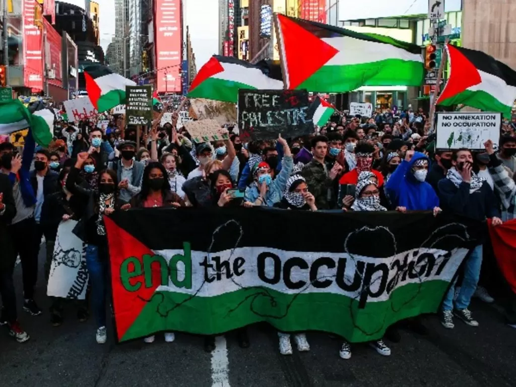 Demonstrasi di seluruh dunia untuk kebebasan Palestina. (Photo/Reuters)