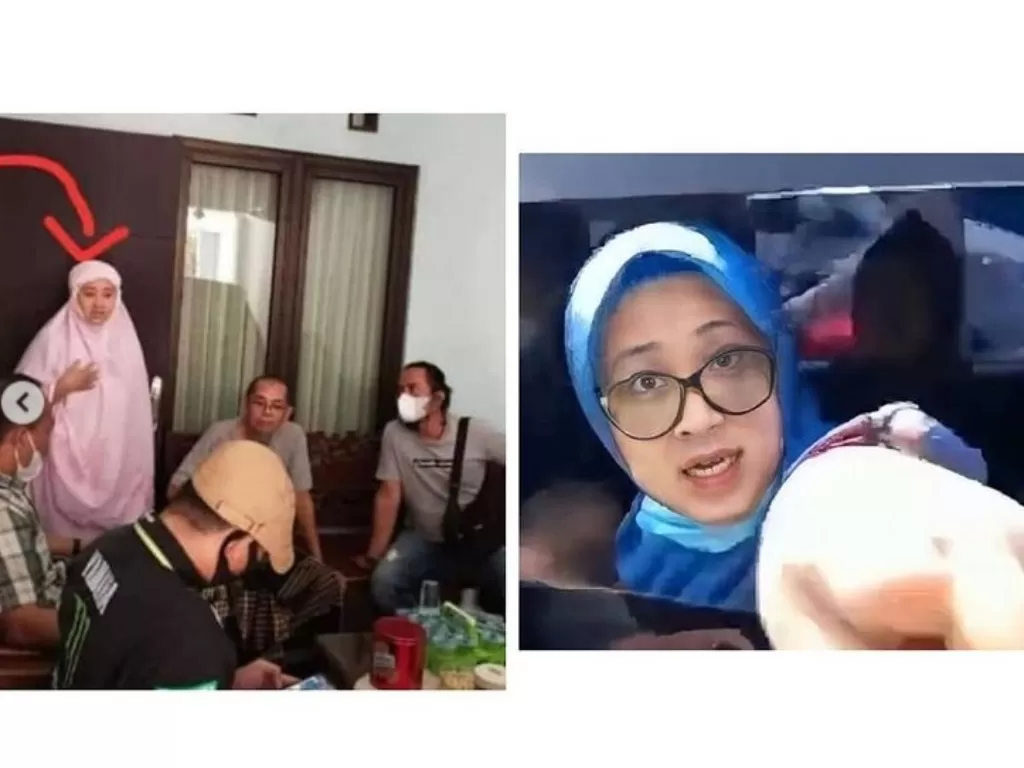 Wanita penumpang mobil pelat B yang marah ke petugas saat diputarbalik. (Instagram/@tante_rempong_official).