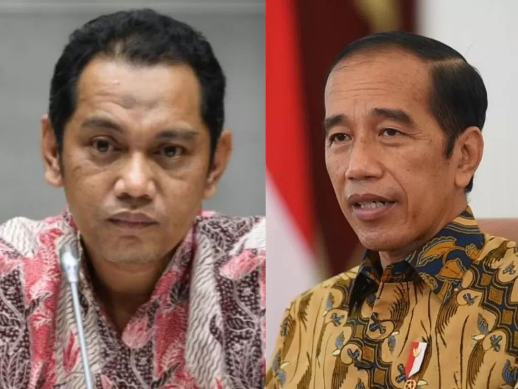 Kolase foto Wakil Ketua KPK Nurul Ghufron dan Presiden Joko Widodo (Antaranews/Twitter)