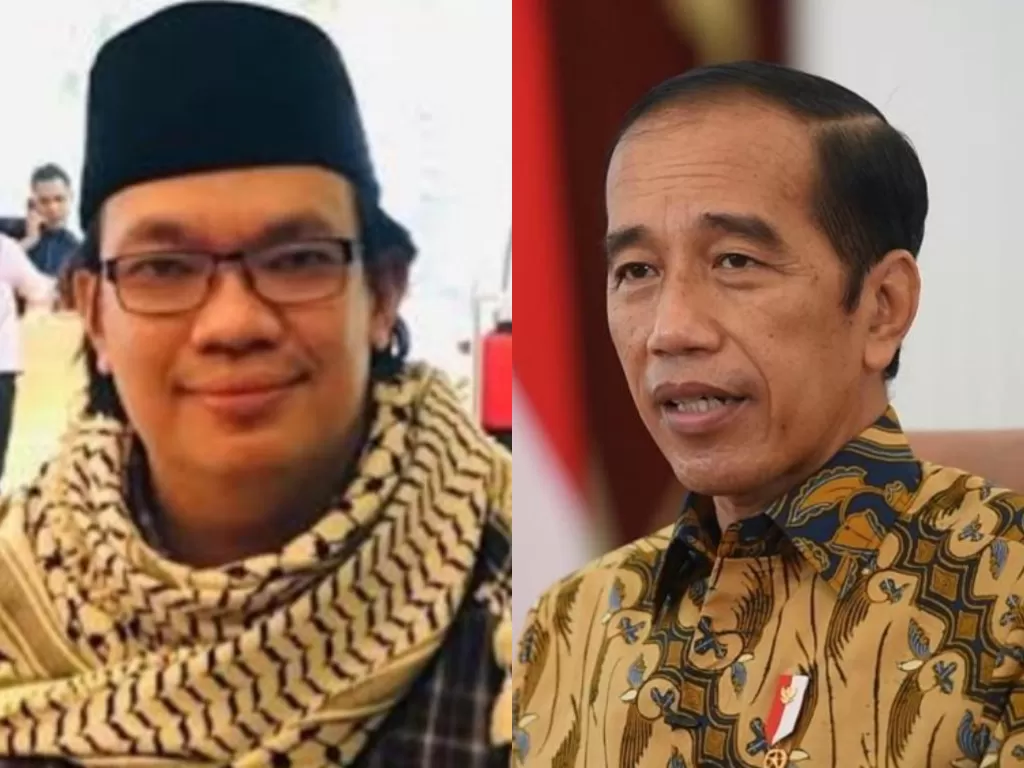 Kolase foto Gus Nadir dan Presiden Jokowi (Twitter)