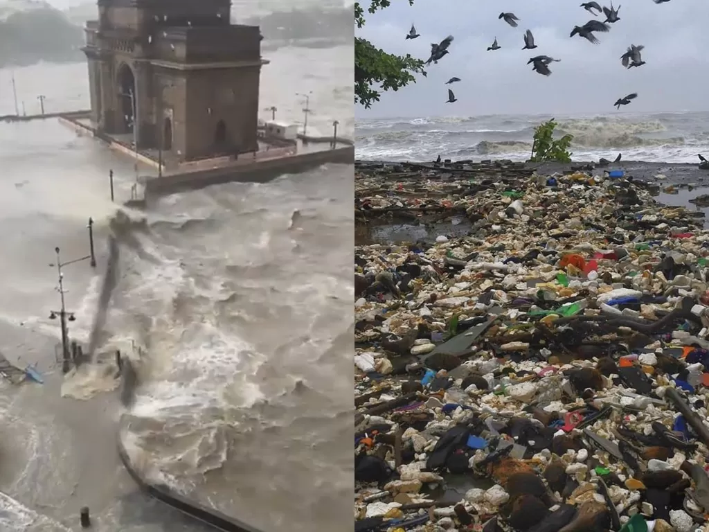 Kumpulan video dan foto badai di Mumbai. (Photo/Twitter)