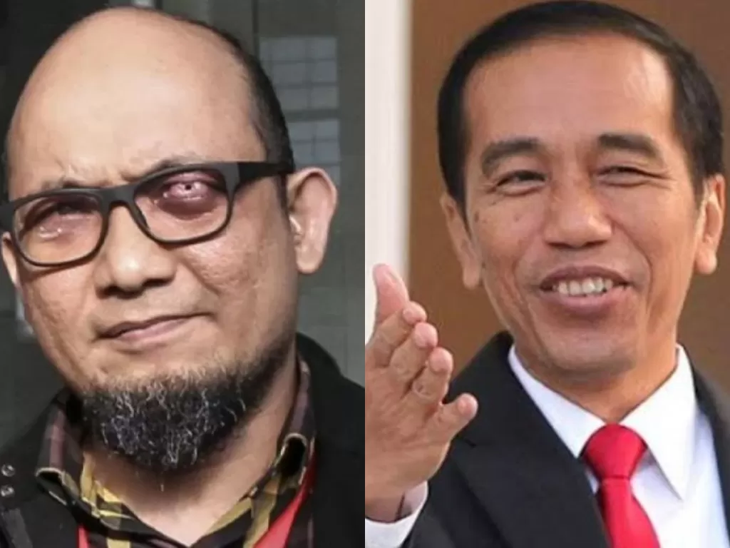 Kolase foto Novel Baswedan dan Presiden Joko Widodo (Antaranews)