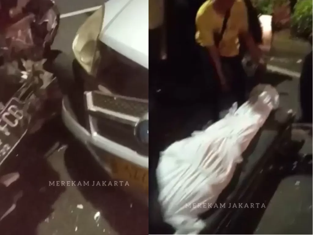 Kecelakaan mobil box dan ambulans sampai jenazah terpental. (Instagram/@merekamjakarta).