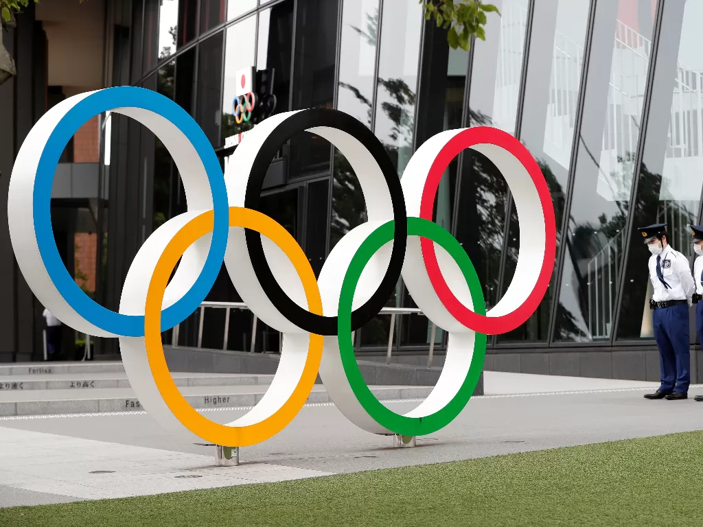 Simbol Olimpiade Tokyo. (REUTERS/ISSEI KATO)