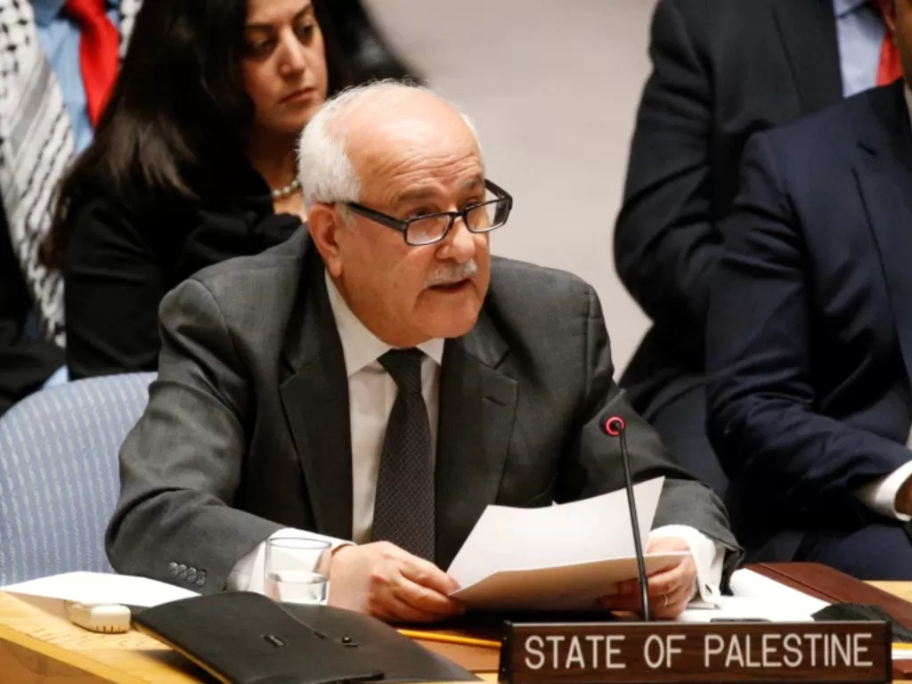 Duta Besar Palestina untuk PBB, Riyad Mansour (Reuters/VOAIndonesia)