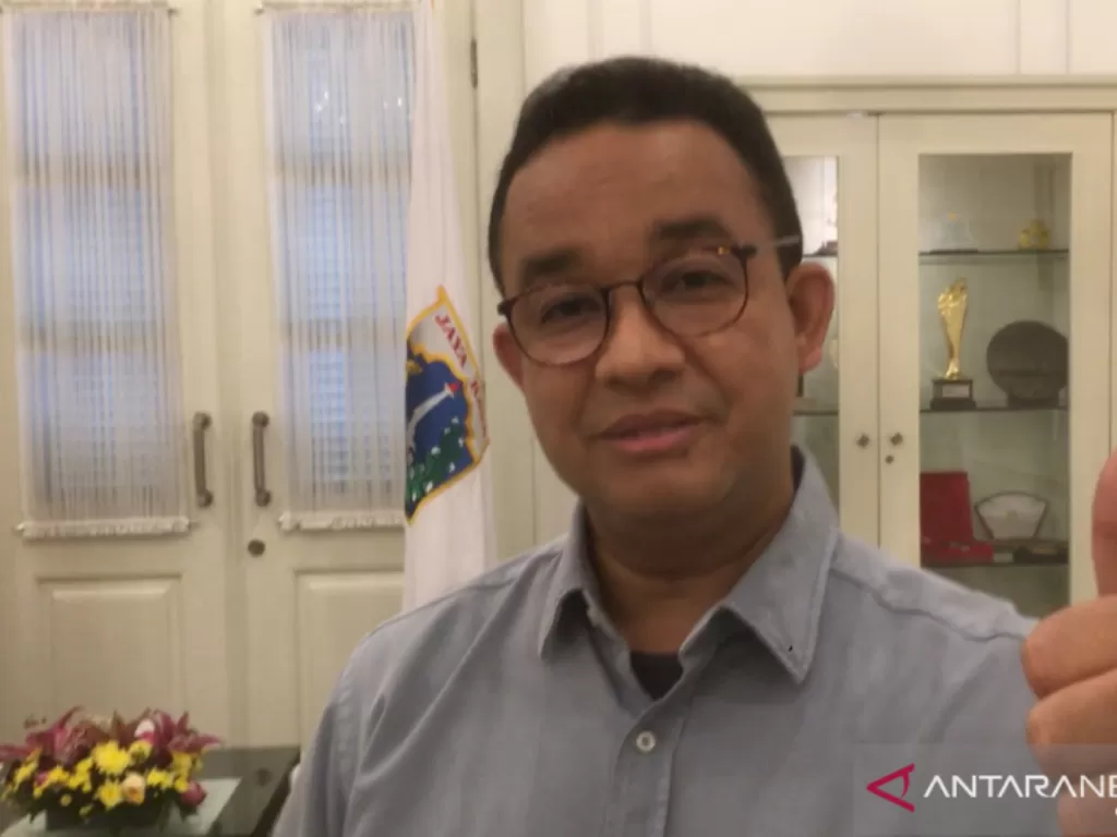 ubernur DKI Jakarta Anies Baswedan saat ditemui di Balai Kota (ANTARA/Abdu Faisal)
