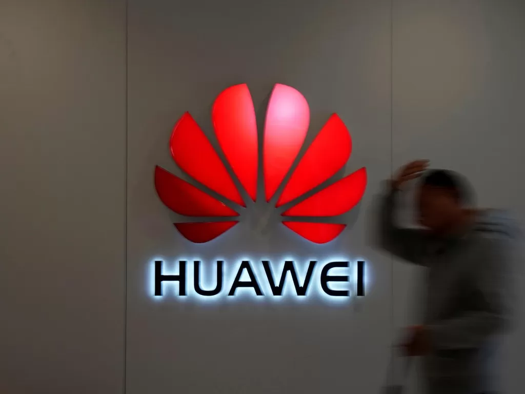 Tampilan logo perusahaan teknologi Huawei (photo/REUTERS/Aly Song)