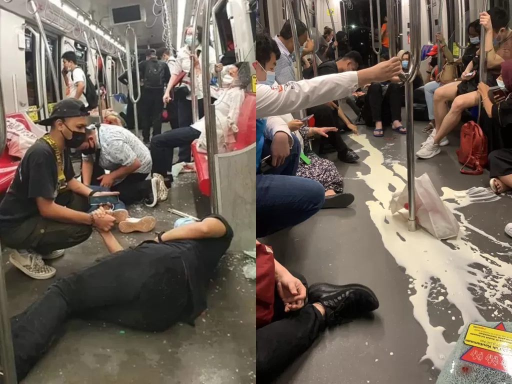 Kecelakaan LRT di Malaysia. (Photo/Twitter/World of Buzz)