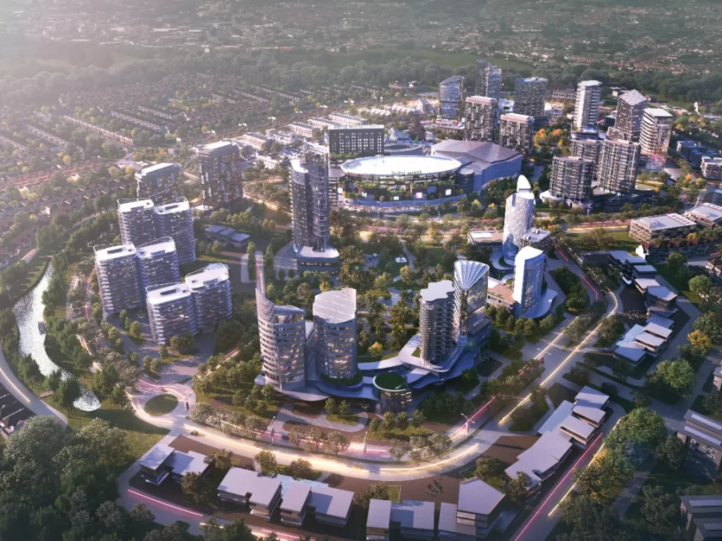Pembangunan Central Business District (CBD) di Kota Wisata telah dimulai, khususnya dengan pembangunan Mall Living World Kota Wisata yang akan mulai beroperasi pada tahun 2023 mendatang. (photo/Sinar Mas Land).