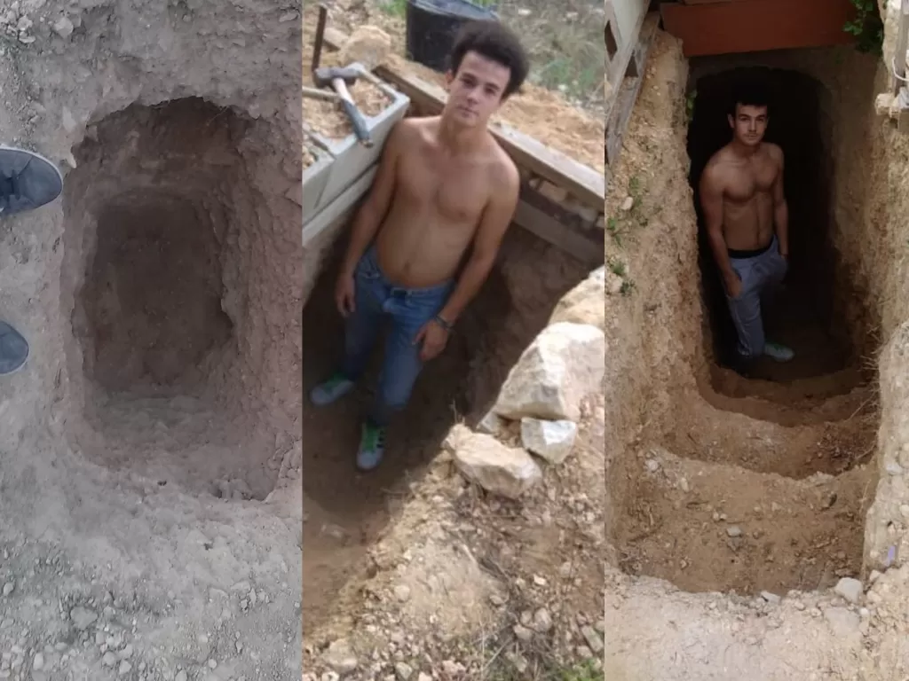 Remaja ini bangun rumah sendiri di bawah tanah. (Photo/Twitter/@andresiko_16)