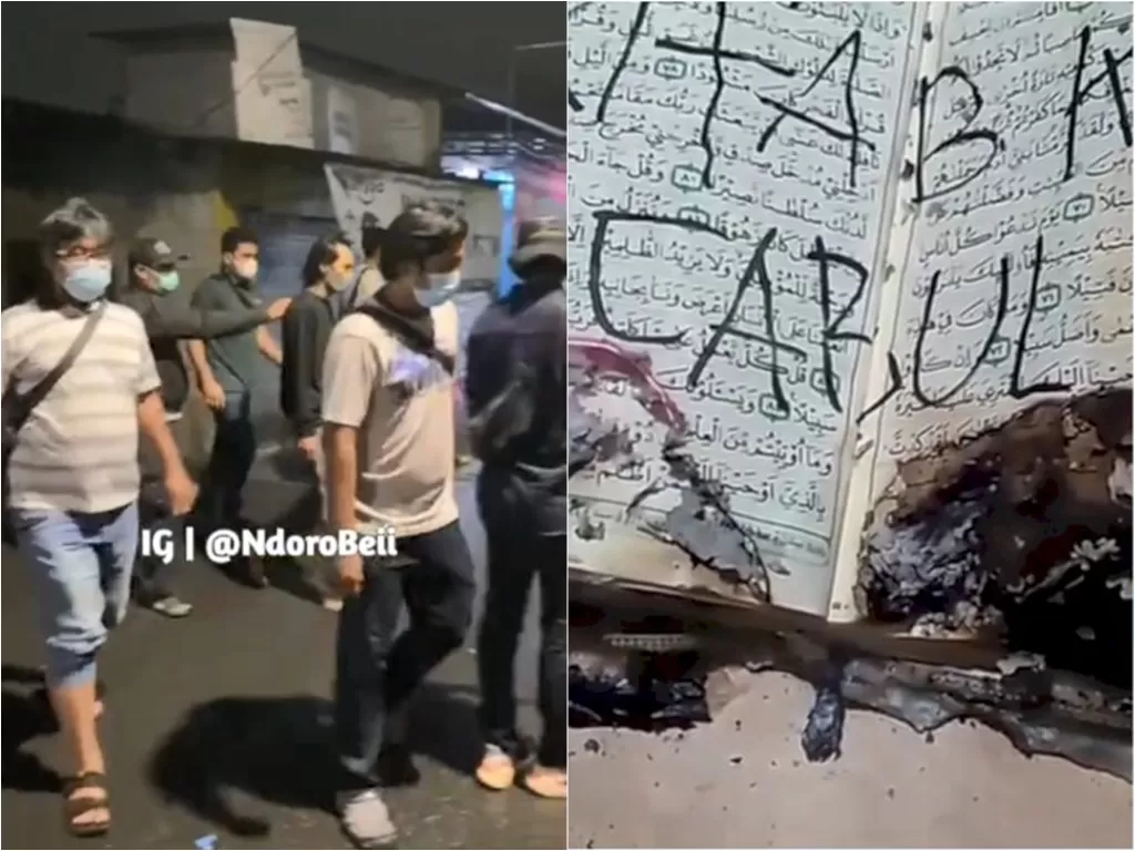 Pelaku pengunggah Alquran dibakar ditangkap (Instagram/ndorobeii)