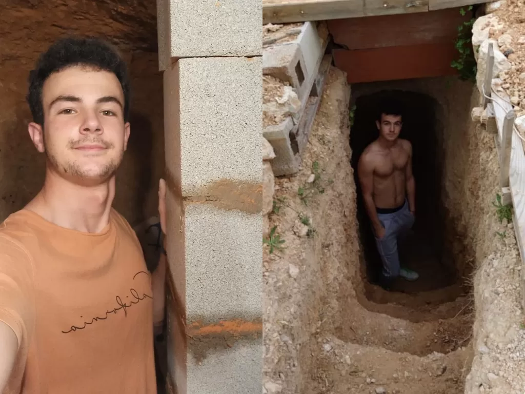 Remaja ini membangun rumah di bawah tanah. (Photo/Twitter/@andresiko_16)