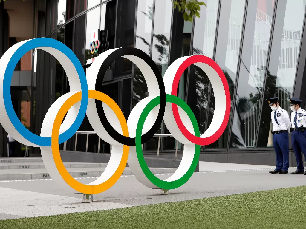 Tampilan logo Olimpiade. (photo/REUTERS/ISSEI KATO)