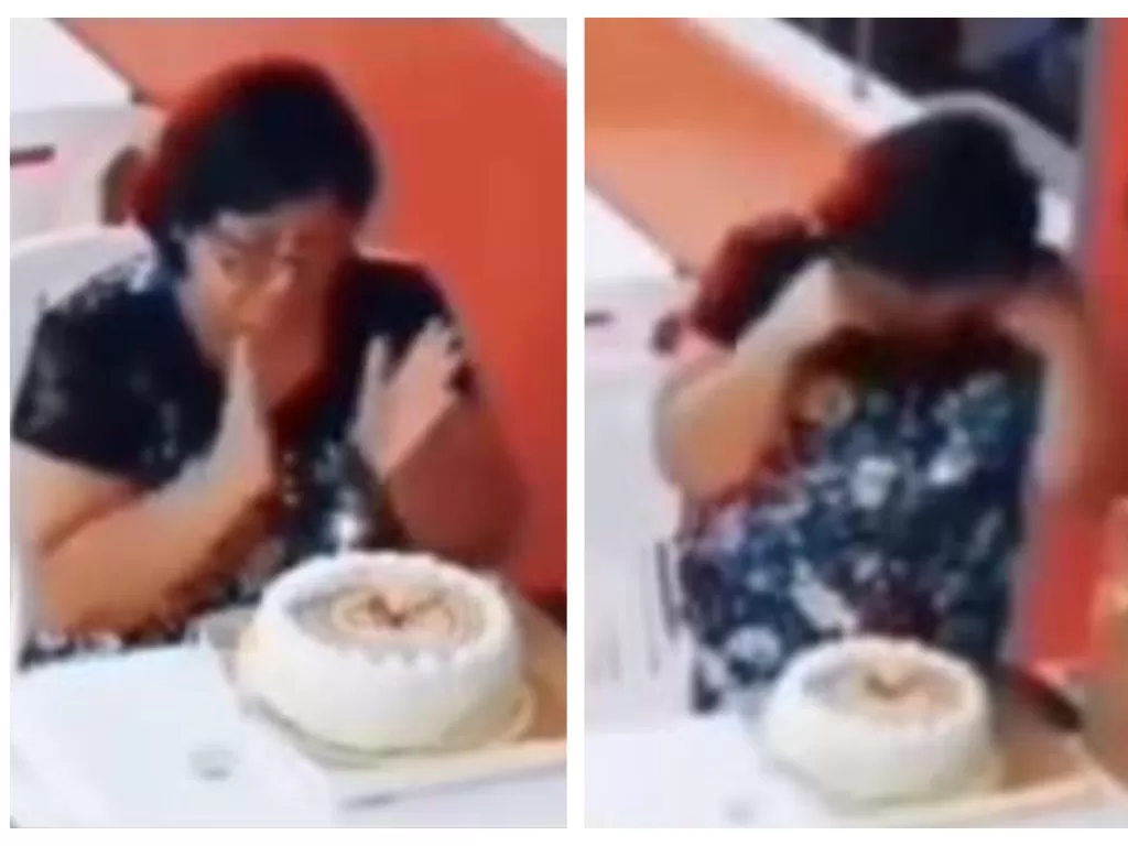 Viral wanita rayakan ultah seorang diri di restoran, reaksi pengunjung dan pegawai restoran bikin haru. (Instagram/@moodappi)