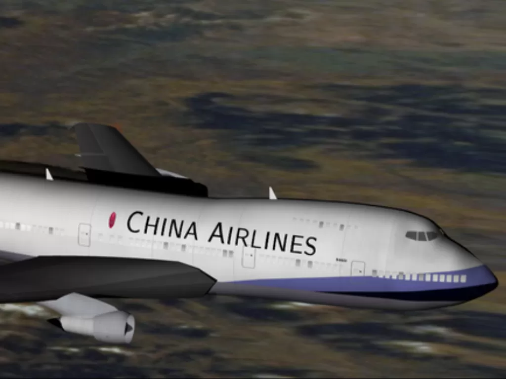 Ilustrasi China Airlines Penerbangan 611 jurusan Taoyuan-Hong Kong jatuh di perairan Selat Taiwan. (Wikipedia).