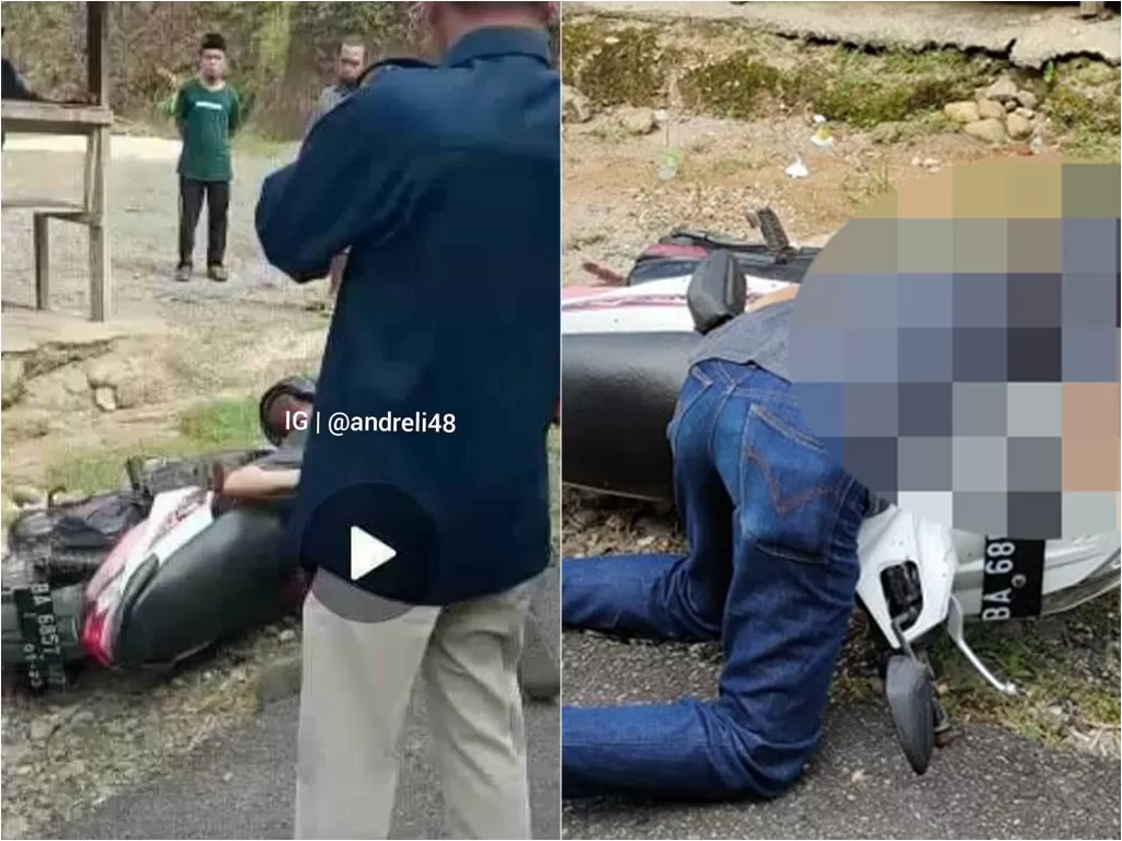 Kadus Tebing Hilir bacok warganya pakai parang hingga tewas (Instagram/andreli48)