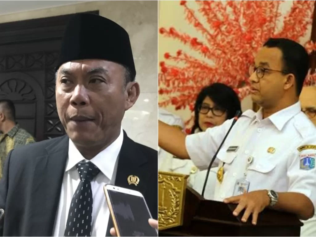 Ketua DPRD DKI Jakarta Prasetio Edi Marsudi dan Anies Baswedan (Antara)