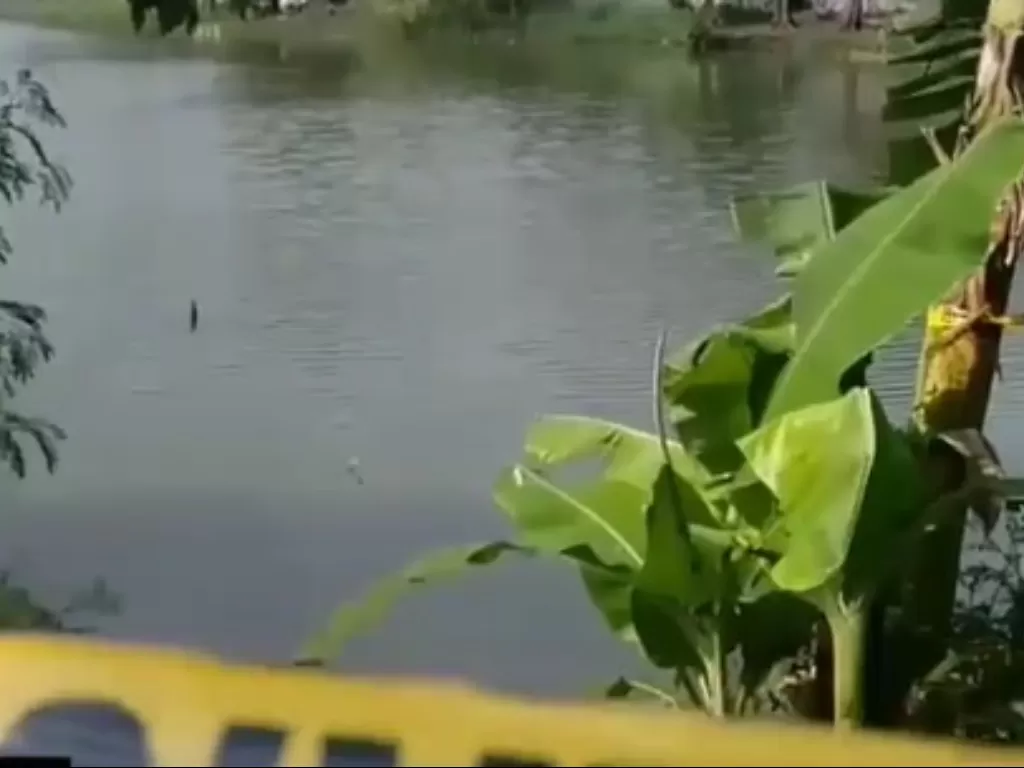 Lokasi Jatuhnya pesawat di Danau Buperta Depok. (Foto: Tangkapan Layar Instagram @depok.update)